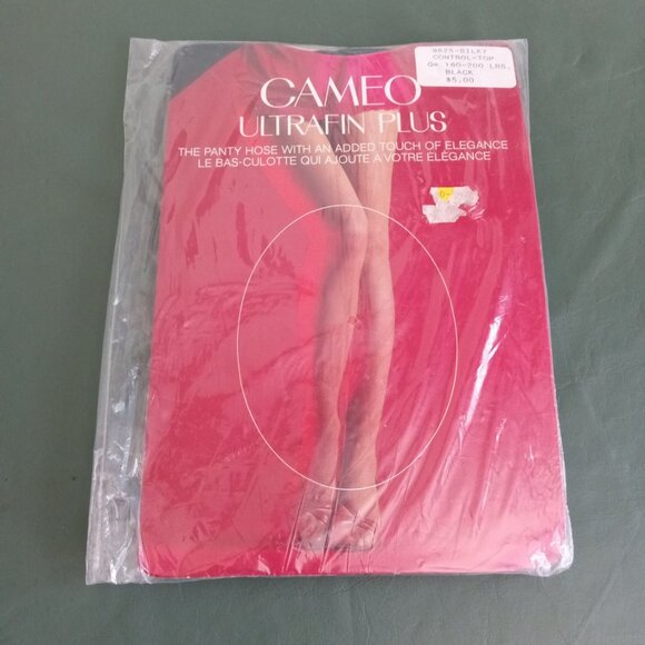 Cameo Ultrafine Plus Panty Hose Stocking 70's Night Shade 160-200 lbs Vintage - Picture 5 of 10